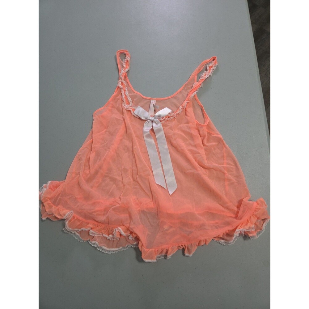 Victoria Secret orange Lace Trim Lingerie Cami Small